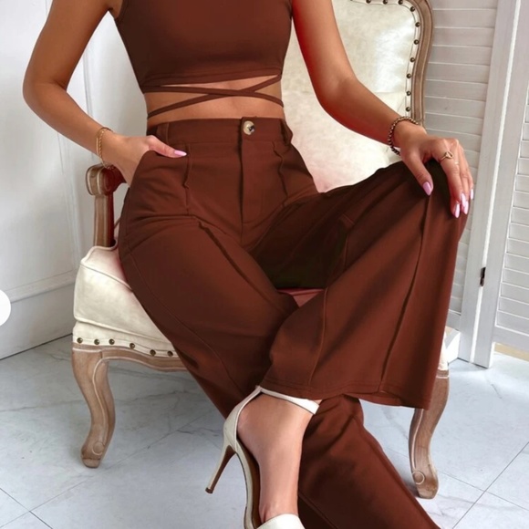 Mock Neck Top & Seam Front Pants - Picture 3 of 5